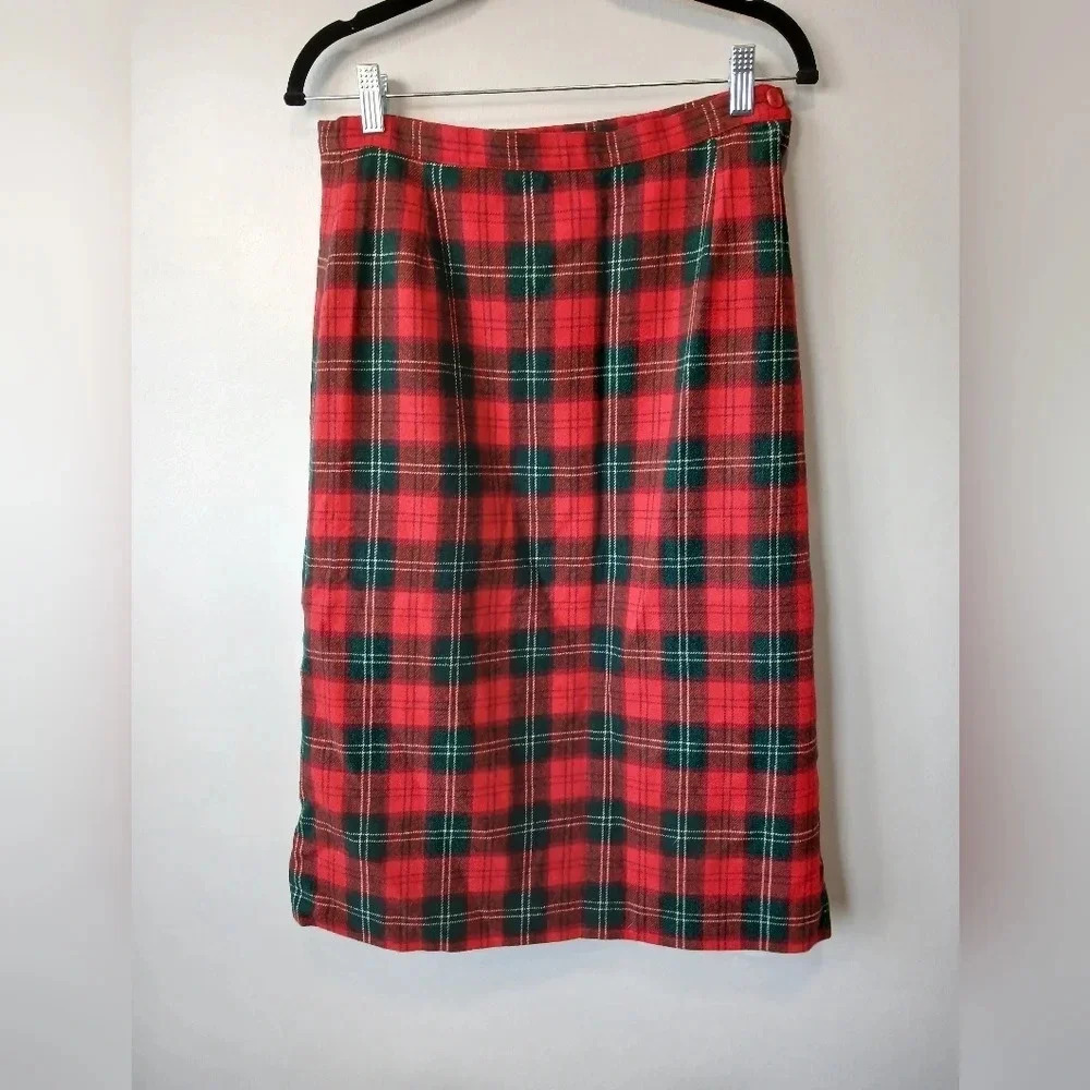 Vintage Pendelton Wool Lennox Tartan Plaid Maxi Skirt Women's Size 12 Made USA